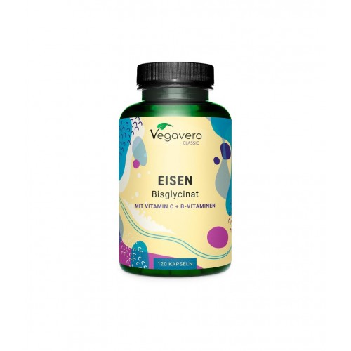VEGAVERO EISEN PLUS MIT VITAMINEN / ЖЕЛЯЗО + ВИТАМИНИ (C, B2, B6, B12 И ФОЛИЕВА КИСЕЛИНА) КАПС. Х120