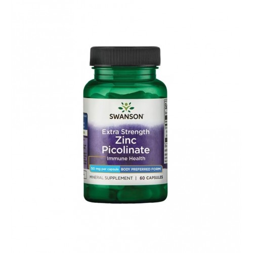 SWANSON EXTRA STRENGTH ZINC PICOLINATE - BODY PREFERRED FORM / СУОНСЪН ЦИНКОВ ПИКОЛИНАТ С ДОПЪЛНИТЕЛНА СИЛА КАПС. X60