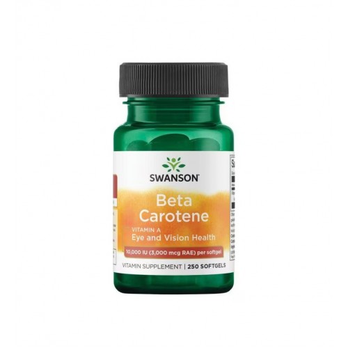 SWANSON BETA-CAROTENE (VITAMIN A) / СУОНСЪН БЕТА-КАРОТИН (ВИТАМИН А) СОФТ ГЕЛ КАПС. X250