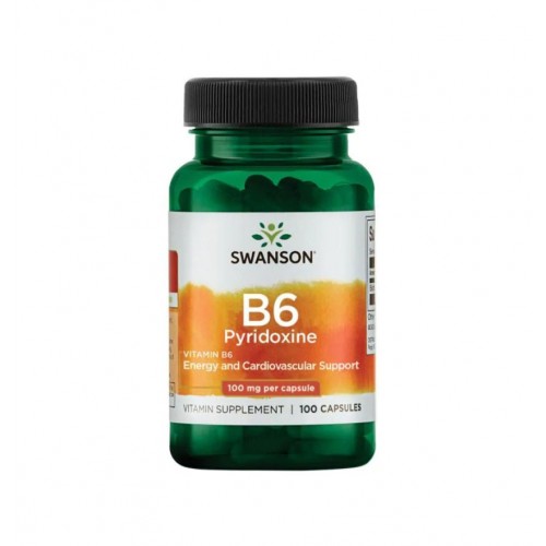 SWANSON VITAMIN B-6 PYRIDOXINE / СУОНСЪН ВИТАМИН В-6 ПИРИДОКСИН КАПС. X100