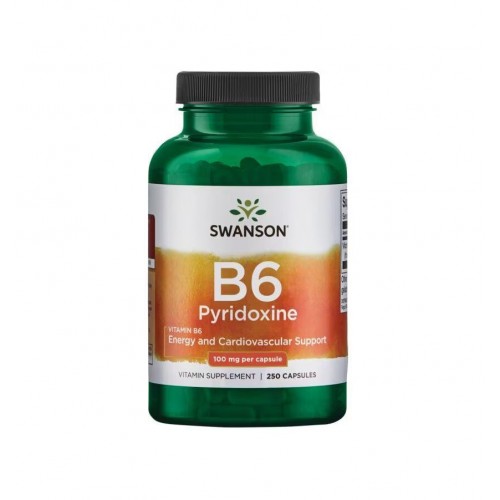 SWANSON VITAMIN B-6 PYRIDOXINE / СУОНСЪН ВИТАМИН В-6 ПИРИДОКСИН КАПС. X250