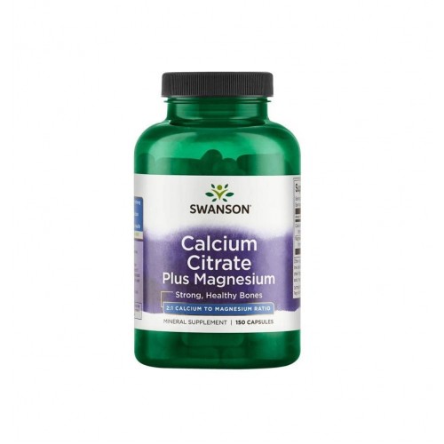 SWANSON CALCIUM CITRATE PLUS MAGNESIUM / СУОНСЪН КАЛЦИЕВ ЦИТРАТ ПЛЮС МАГНЕЗИЙ КАПС. X150