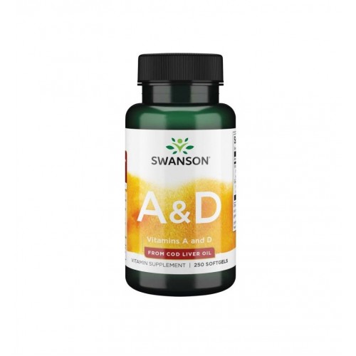 SWANSON VITAMIN A & D / СУОНСЪН ВИТАМИН A И D СОФТ ГЕЛ КАПС. X250 SWANSON VITAMIN A & D / СУОНСЪН ВИТАМИН A И D СОФТ ГЕЛ КАПС. X250