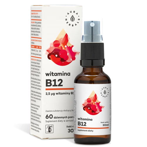 AURA HERBALS / WITAMINA B12 / ВИТАМИН В12 (ЦИАНОКОБАЛАМИН), ОРАЛЕН СПРЕЙ 30МЛ