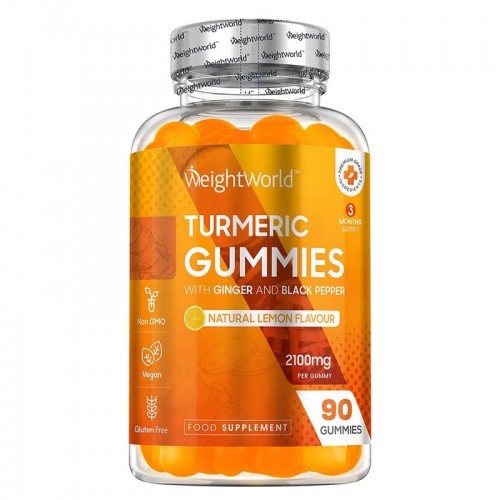 WEIGHT WOLRD / TURMERIC GUMMIES WITH GINGER AND BLACK PEPPER / КУРКУМА С ДЖИНДЖИФИЛ И ЧЕРЕН ПИПЕР ГЪМИ ЖЕЛИРАНИ ТАБЛ. X90