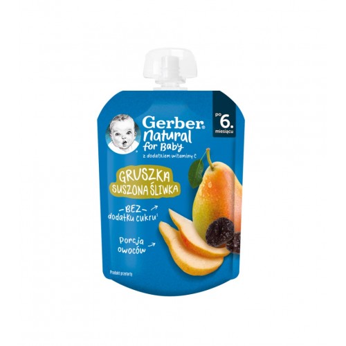 NESTLE GERBER PEAR AND PLUM / НЕСТЛЕ ГЕРБЕР ПАУЧ КРУША И СЛИВА 6М+ 80ГР NESTLE GERBER PEAR AND PLUM / НЕСТЛЕ ГЕРБЕР ПАУЧ КРУША И СЛИВА 6М+ 80ГР