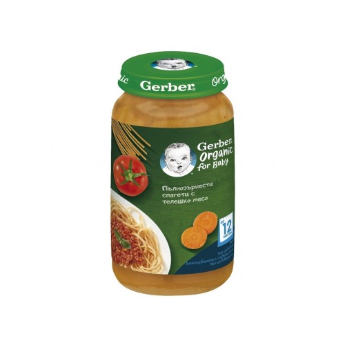 NESTLE GERBER ORGANIC WHOLE GRAIN SPAGHETTI WITH BEEF PUREE / НЕСТЛЕ ГЕРБЕР БИО ПЮРЕ ОТ ПЪЛНОЗЪРНЕСТИ СПАГЕТИ С ТЕЛЕШКО МЕСО 250ГР NESTLE GERBER ORGANIC WHOLE GRAIN SPAGHETTI WITH BEEF PUREE / НЕСТЛЕ ГЕРБЕР БИО ПЮРЕ ОТ ПЪЛНОЗЪРНЕСТИ СПАГЕТИ С ТЕЛЕШКО МЕСО 250ГР