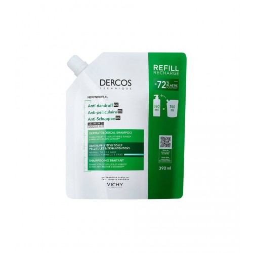 VICHY DERCOS ШАМПОАН ПРОТИВ ПЪРХОТ ЗА НОРМАЛНА ДО МАЗНА КОСА ANTI-DANDRUFF DS ПЪЛНИТЕЛ 390 МЛ VICHY DERCOS ШАМПОАН ПРОТИВ ПЪРХОТ ЗА НОРМАЛНА ДО МАЗНА КОСА ANTI-DANDRUFF DS ПЪЛНИТЕЛ 390 МЛ