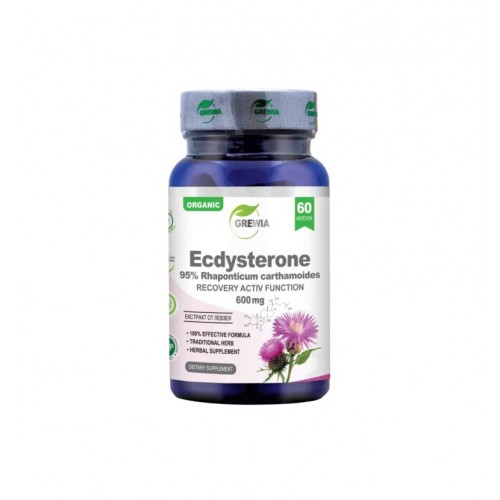 GREWIA ECDYSTERONE RHAPONTICUM CARTHAMOIDES / ЕКДИСТЕРОН 95% ЕКСТРАКТ ОТ ЛЕВЗЕА 600 МГ КАПС. Х 60 GREWIA ECDYSTERONE RHAPONTICUM CARTHAMOIDES / ЕКДИСТЕРОН 95% ЕКСТРАКТ ОТ ЛЕВЗЕА 600 МГ КАПС. Х 60
