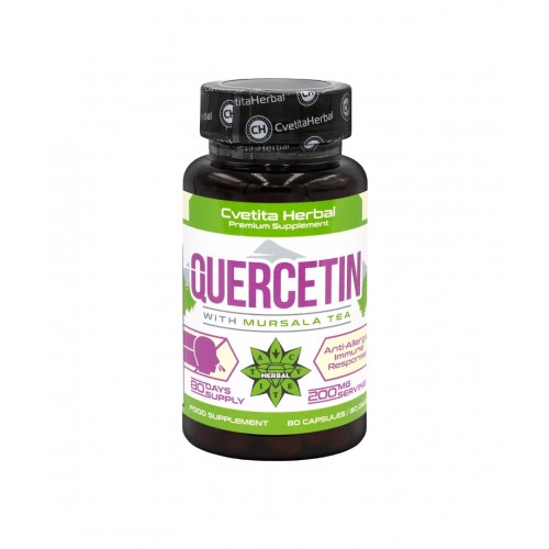 CVETITA HERBAL QUERCETIN + MURSALA TEA / КВЕРЦЕТИН + ЕКСТРАКТ ОТ МУРСАЛСКИ ЧАЙ 200МГ КАПС. X80