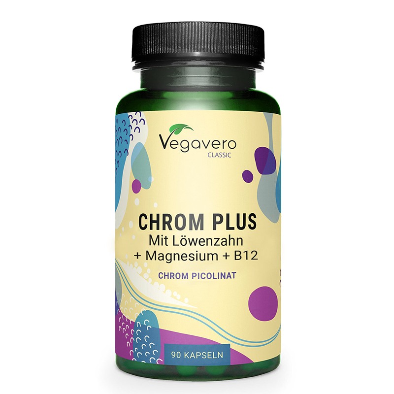 VEGAVERO CHROM PLUS MIT LOWENZAHN + MAGNESIUM + B12 / КОНТРОЛ НА ДИАБЕТА - ХРОМ + АРТИШОК, МАГНЕЗИЙ И ВИТАМИН В12 КАПС. X 90 VEGAVERO CHROM PLUS MIT LOWENZAHN + MAGNESIUM + B12 / КОНТРОЛ НА ДИАБЕТА - ХРОМ + АРТИШОК, МАГНЕЗИЙ И ВИТАМИН В12 КАПС. X 90