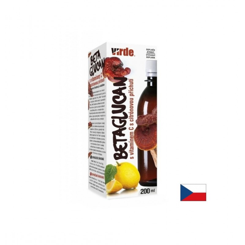 VIRDE BETAGLUKAN S VITAMINEM C S CITRONOVOU PRICHUTI / БЕТА-ГЛЮКАНИ ОТ РЕЙШИ + ВИТАМИН C ЗА СИЛЕН ИМУНИТЕТ СИРОП С ВКУС НА ЛИМОН 200 МЛ