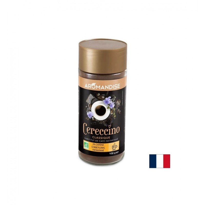 AROMANDISE CERECCINO CLASSIQUE / АРОМАНДИСЕ РАЗТВОРИМО КАФЕ (ОТ ЦИКОРИЯ РЪЖ ЕЧЕМИК ЖЪЛЪД) БЕЗ КОФЕИН Х 100ГР