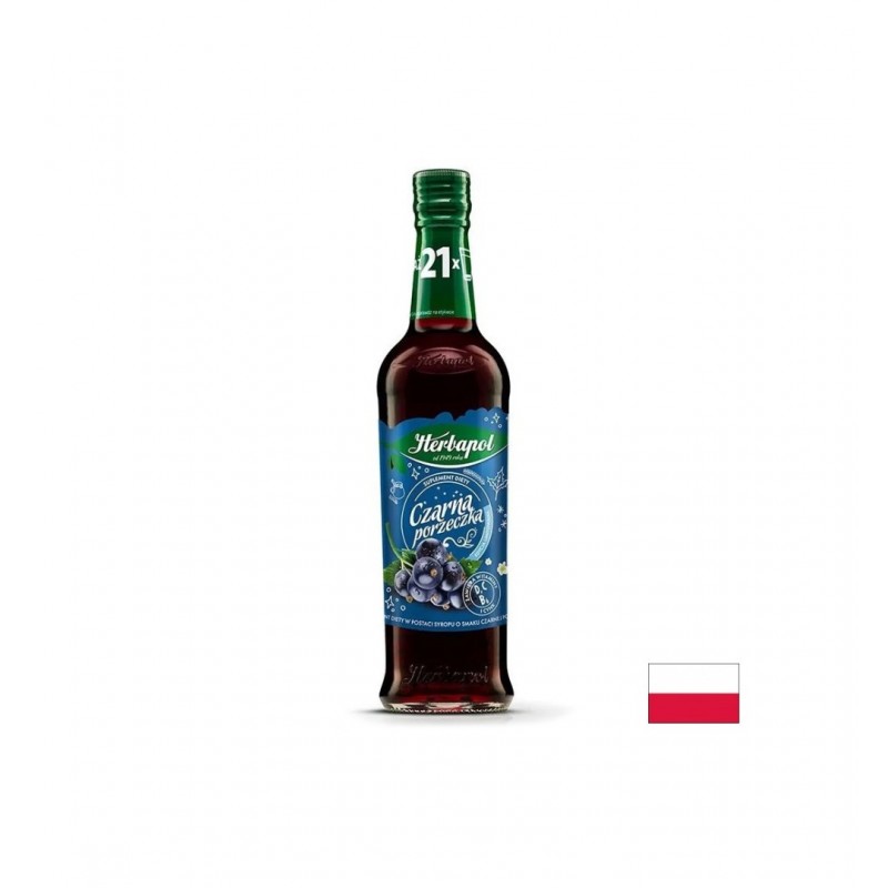 HERBAPOL BLACKCURRANT FLAVOURED SYRUP / СИРОП КАСИС ЗА НАПИТКИ И ДЕСЕРТИ 420 МЛ