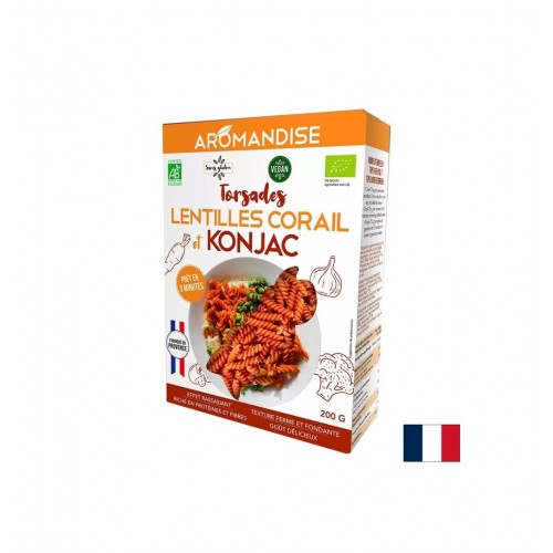 AROMANDISE TORSADES DE KONJAC ET LENTILLES CORAIL / АРОМАНДИСЕ СПИРАЛИ КОНДЖАК ОТ КОРОЛОВА ЛЕЩА 200 ГР