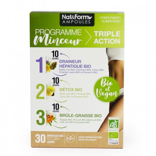 NAT&FORM / PROGRAMME MINCEUR TRIPLE ACTION / ПРОГРАМА ЗА ОТСЛАБВАНЕ В ТРИ ФАЗИ АМПУЛИ X30