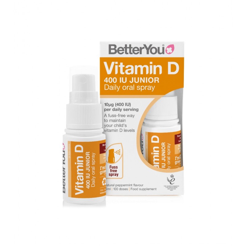 BETTER YOU D400 JUNIOR ORAL SPRAY / БЕТЪР Ю ВИТАМИН Д 400IU ЗА ДЕЦА ОРАЛЕН СПРЕЙ 15МЛ