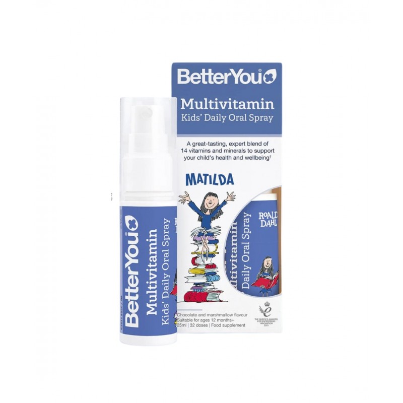 BETTER YOU MULTIVITAMIN KIDS DAILY ORAL SPRAY / БЕТЪР Ю МУЛТИВИТАМИНИ ДЕЦА +1Г СПРЕЙ С ВКУС НА ШОКОЛАД 25МЛ