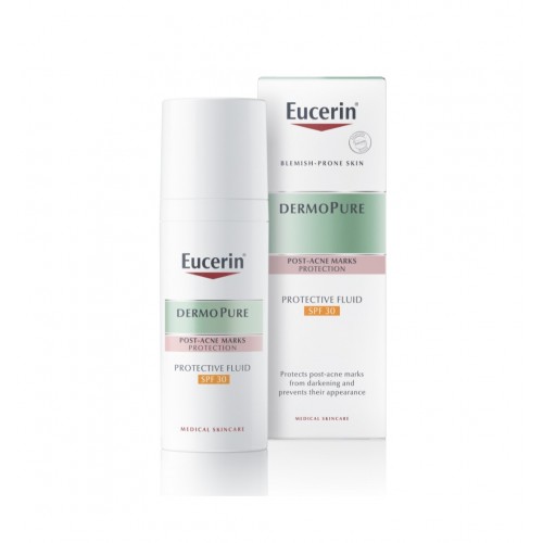 EUCERIN DERMO PURE PROTECTIVE FLUID / ЕУСЕРИН ДЕРМО ПЮЪР SPF30 ЗАЩИТАВАЩ ФЛУИД 50МЛ