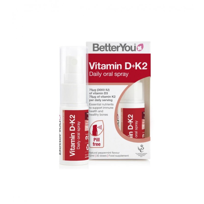 BETTER YOU VITAMIN D3+K2 DAILY ORAL SPRAY / БЕТЪР Ю ВИТАМИН D3 + K2 ОРАЛЕН СПРЕЙ 12МЛ