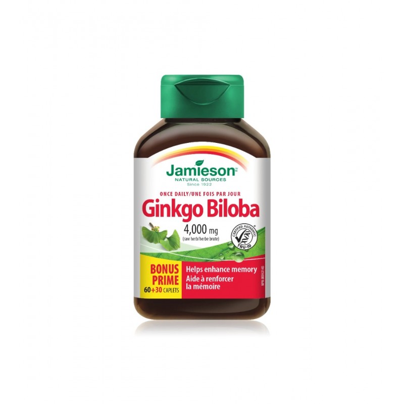 JAMIESON GINKGO BILOBA / ДЖЕЙМИСЪН ГИНКО БИЛОБА 4000MG ТАБЛ. X90