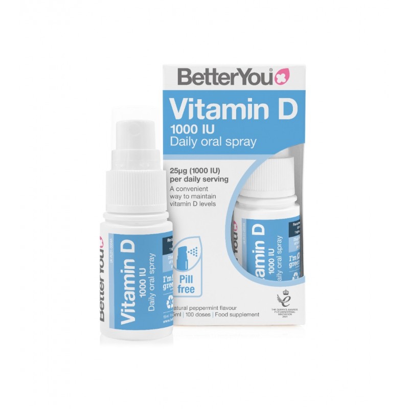 BETTER YOU VITAMIN D 1000 IU DAILY ORAL SPRAY / БЕТЪР Ю ВИТАМИН Д3 1000 IU ОРАЛЕН СПРЕЙ 15МЛ