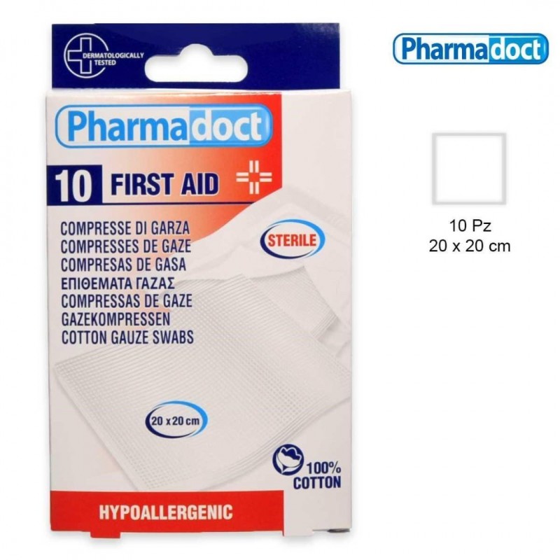 PHARMADOCT / СТЕРИЛНА ПАМУЧНА МАРЛЯ 20X20СМ БР. X10