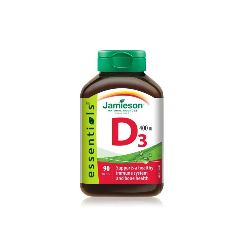 JAMIESON VITAMIN D3 / ДЖЕЙМИСЪН НАТУРАЛЕН ВИТАМИН D3 400UI ТАБЛ. X 90