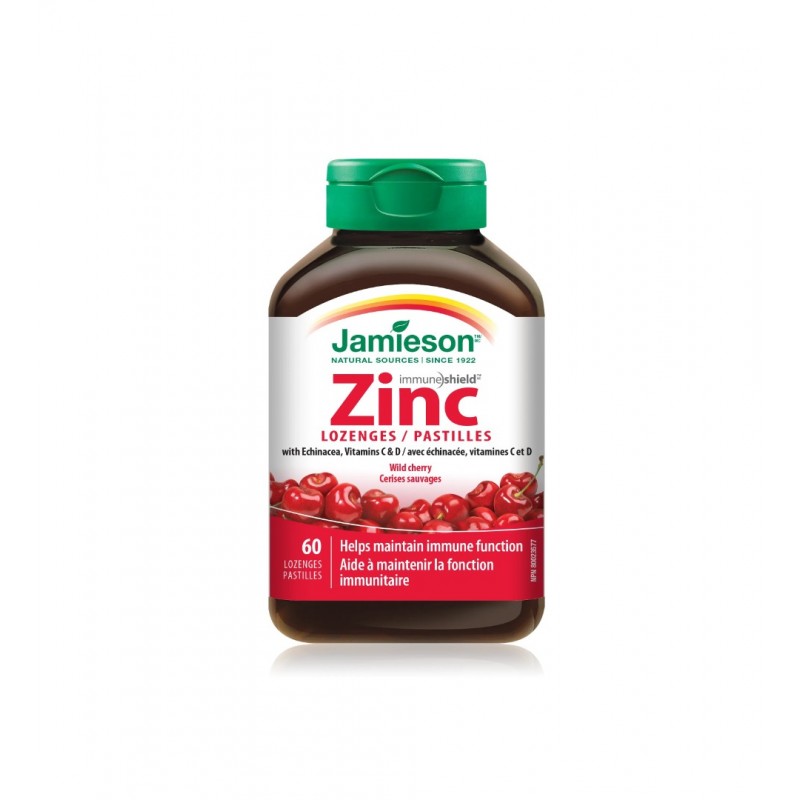 JAMIESON ZINC WITH ECHINACEA, VITAMINS C & D / ДЖЕЙМИСЪН ЦИНК С ЕХИНАЦЕЯ, ВИТАМИН C И D, С ВКУС НА ЧЕРЕЩА 10МГ СМУЧЕЩИ ТАБЛ. X60 JAMIESON ZINC WITH ECHINACEA, VITAMINS C & D / ДЖЕЙМИСЪН ЦИНК С ЕХИНАЦЕЯ, ВИТАМИН C И D, С ВКУС НА ЧЕРЕЩА 10МГ СМУЧЕЩИ ТАБЛ. X60