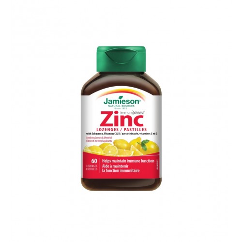 JAMIESON ZINC WITH ECHINACEA, VITAMINS C & D / ДЖЕЙМИСЪН ЦИНК С ЕХИНАЦЕЯ, ВИТАМИН C И D, ВКУС НА ЛИМОН И МЕНТА 10МГ СМУЧЕЩИ ТАБЛ. X60 JAMIESON ZINC WITH ECHINACEA, VITAMINS C & D / ДЖЕЙМИСЪН ЦИНК С ЕХИНАЦЕЯ, ВИТАМИН C И D, ВКУС НА ЛИМОН И МЕНТА 10МГ СМУЧЕЩИ ТАБЛ. X60