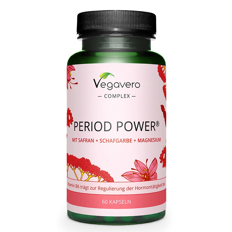 VEGAVERO PERIOD POWER MIT SAFRAN + SCHAFGABRE + MAGNESIUM / ФОРМУЛА ЗА ЖЕНИ С ШАФРАН, БЯЛ РАВНЕЦ И МАГНЕЗИЙ КАПС. Х60