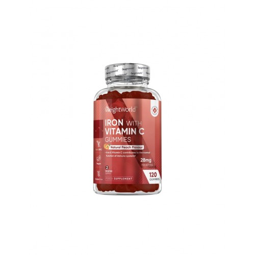 WEIGHT WOLRD / IRON WITH VITAMIN C GUMMIES / ЖЕЛЯЗО + ВИТАМИН С ГЪМИ ЖЕЛИРАНИ ТАБЛ. X120