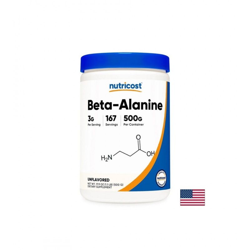 NUTRICOST BETA-ALANINE / БЕТА-АЛАНИН ЗА ИЗДРЪЖЛИВОСТ И ТРЕНИРОВЪЧНА МОЩ 3000 МГ ПРАХ 500 ГР