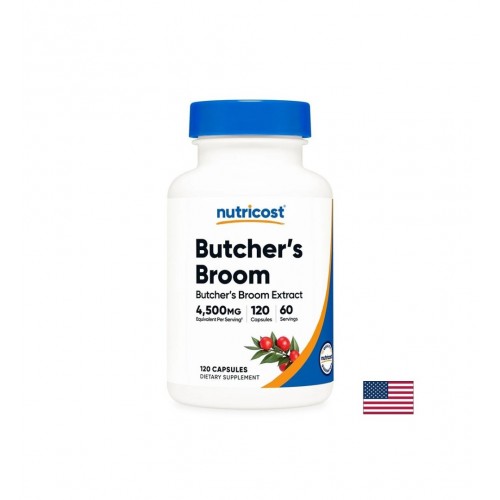 NUTRICOST BUTCHER`S BROOM EXTACT / БОДЛИВ ЗАЛИСТ ЗА КРЪВООБРАЩЕНИЕ И ПРИ УМОРЕНИ КРАКА 150 МГ КАПС. Х 120 