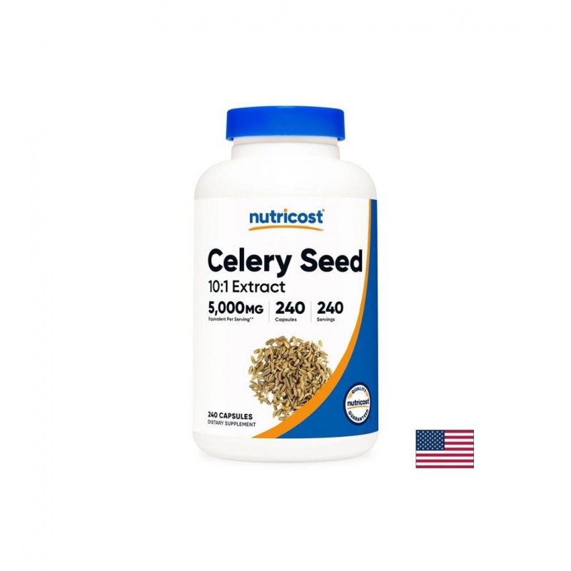 NUTRICOST CELERY SEED EXTRACT / ЦЕЛИНА (СЕМЕНА) ПРИ ПОДАГРА И ВИСОКА ПИКОЧНА КИСЕЛИНА 500 МГ КАПС. Х 240