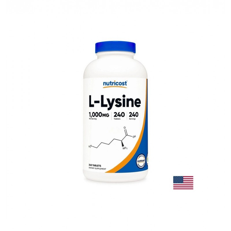 NUTRICOST L- LYSINE / Л-ЛИЗИН ХЕРПЕС СИМПЛЕКС, КОСТИ И СТАВИ ТАБЛ. X 240