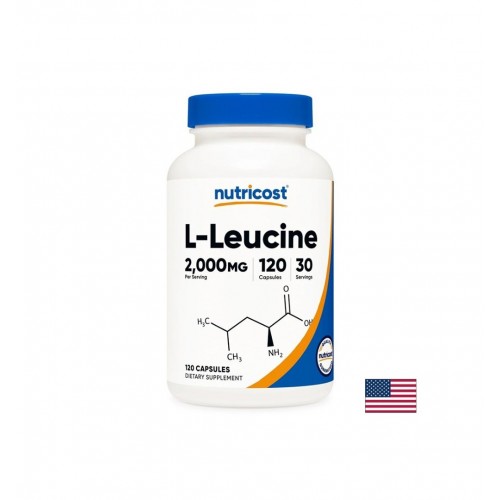 NUTRICOST L-LEUCINE / Л-ЛЕВЦИН ЗА МУСКУЛЕН РАСТЕЖ И ВЪЗСТАНОВЯВАНЕ 500 МГ КАПС. Х 120