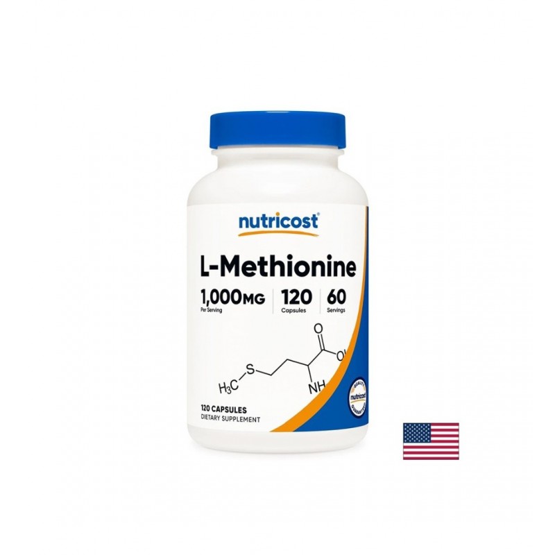 NUTRICOST L-METHIONINE / Л-МЕТИОНИН ЗА ЧЕРЕН ДРОБ И ЛИПИДЕН МЕТАБОЛИЗЪМ 500 МГ КАПС. Х 120