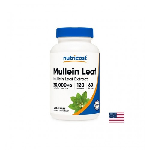 NUTRICOST MULLEIN LEAF EXTRACT / ЛОПЕН ЧИСТИ ДИХАТЕЛНИ ПЪТИЩА И СВОБОДНО ДИШАНЕ 500 МГ КАПС. Х 120 