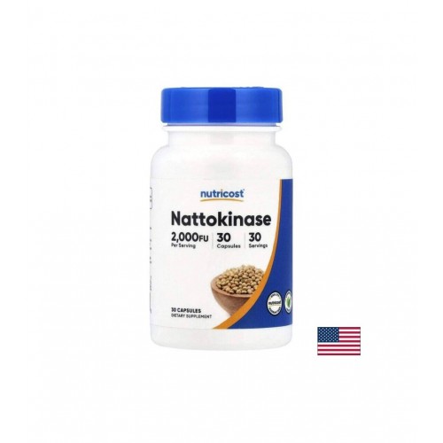 NUTRICOST NATTOKINASE / НАТОКИНАЗА НОРМАЛНО КРЪВООБРАЩЕНИЕ И СЪДОВО ЗДРАВЕ 100 МГ КАПС. Х 30