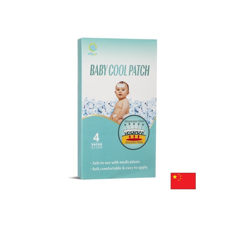 HUAINAN HALL BABY COOL PATCH / ОХЛАЖДАЩИ ПЛАСТИРИ ЗА БЕБЕТА ПРИ ПОВИШЕНА ТЕМПЕРАТУРА 4X11 СМ БР. X 4