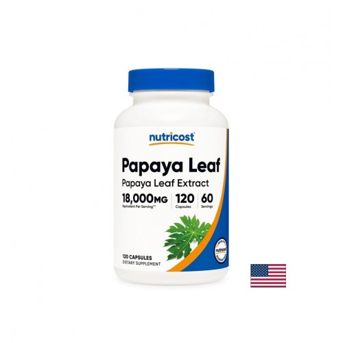 NUTRICOST PAPAYA LEAF / ПАПАЯ (ЛИСТ) ПОДУВАНЕ И ХРАНОСМИЛАТЕЛЕН ДИСКОМФОРТ 1200 МГ КАПС. Х 120 NUTRICOST PAPAYA LEAF / ПАПАЯ (ЛИСТ) ПОДУВАНЕ И ХРАНОСМИЛАТЕЛЕН ДИСКОМФОРТ 1200 МГ КАПС. Х 120