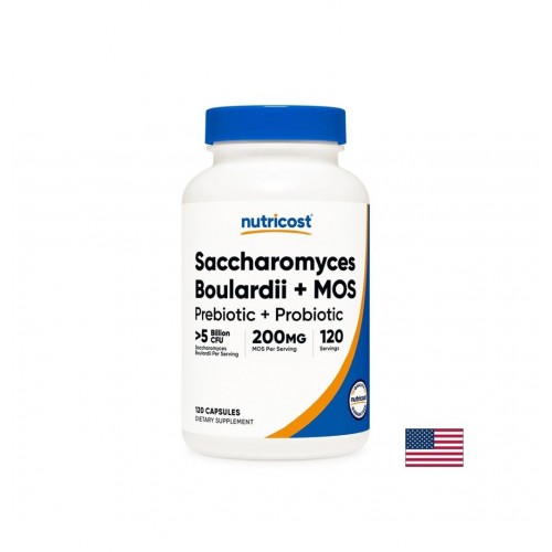 NUTRICOST SCCHAROMYCES BOULARDII + MOS / САХАРОМИЦЕС БУЛАРДИ 250 МГ + ОЛИГОЗАХАРИДИ 200 МГ ЗА СТОМАШНО - ЧРЕВЕН БАЛАНС КАПС. Х 120 