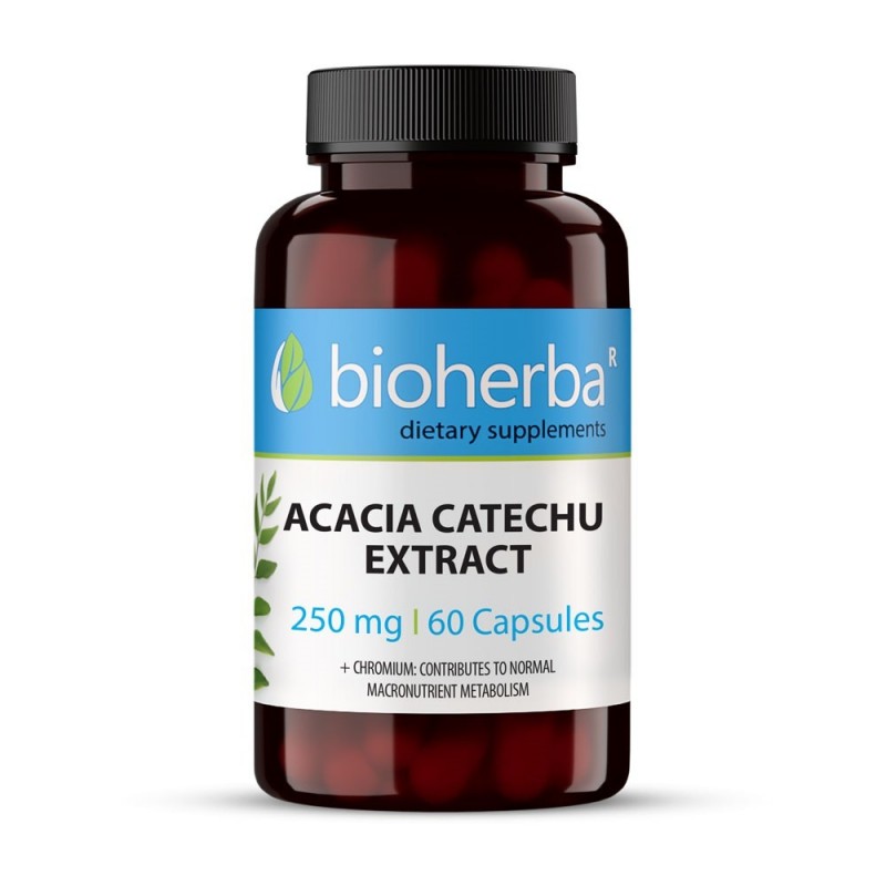 BIOHERBA ACACIA CATECHU EXTRACT / АКАЦИЯ КАТЕХУ ЕКСТРАКТ 250МГ КАПС. Х60