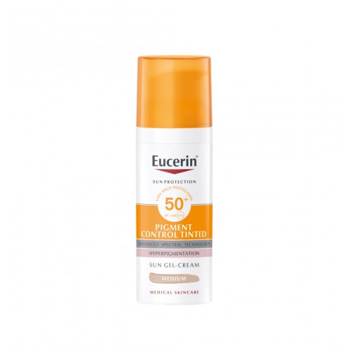 EUCERIN PIGMENT CONTROL TINTED GEL CREAM FOR FACE / ЕУСЕРИН ПИГМЕНТ КОНТРОЛ ОЦВЕТЕН СЛЪНЦЕЗАЩИТЕН ГЕЛ КРЕМ ЗА ЛИЦЕ SPF 50+ ТЪМЕН НЮАНС 50 МЛ