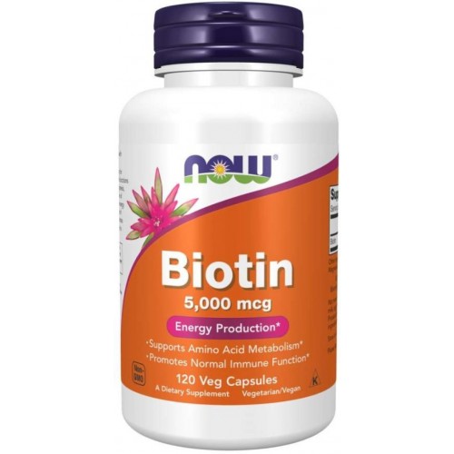 NOW FOODS BIOTIN (ВИТАМИН B-7) 5000 МКГ КАПС. X120 NOW FOODS BIOTIN (ВИТАМИН B-7) 5000 МКГ КАПС. X120