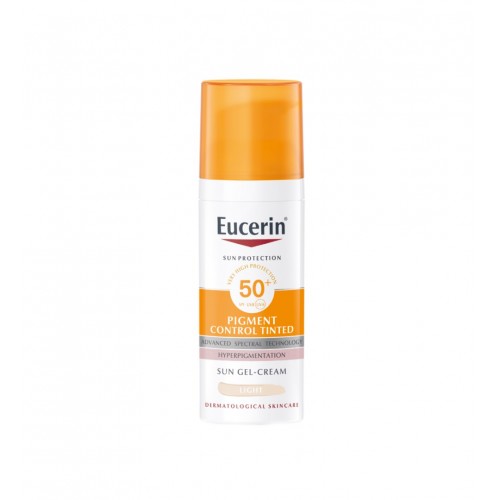 EUCERIN PIGMENT CONTROL TINTED GEL CREAM FOR FACE / ЕУСЕРИН ПИГМЕНТ КОНТРОЛ ОЦВЕТЕН СЛЪНЦЕЗАЩИТЕН ГЕЛ КРЕМ ЗА ЛИЦЕ SPF 50+ СВЕТЪЛ НЮАНС 50 МЛ