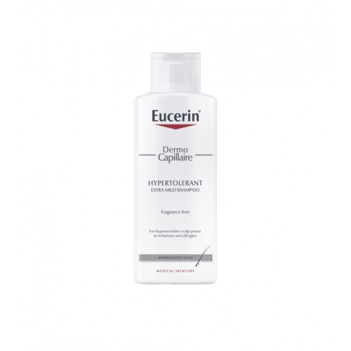 EUCERIN DERMO CAPILLAIRE HYPERTOLERANT SHAMPOO FOR HYPERSENSITIVE SCALP / ЕУСЕРИН ДЕРМО КАПИЛЕР ШАМПОАН ЗА СВРЪХЧУВСТВИТЕЛЕН СКАЛП 250 МЛ
