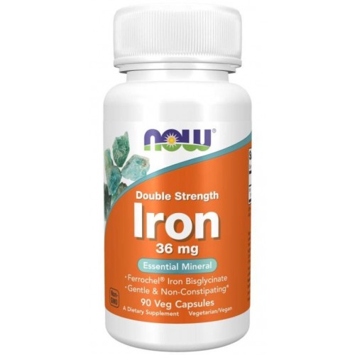 NOW FOODS IRON 36 MG FERROCHEL ВЕГАН КАПС. X90 NOW FOODS IRON 36 MG FERROCHEL ВЕГАН КАПС. X90
