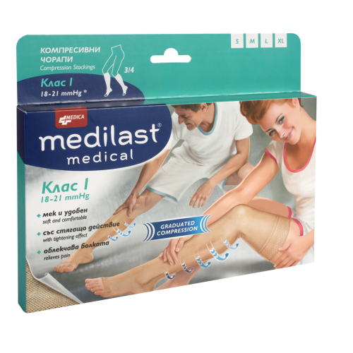 MEDICA/ ЧОРАП КОМПРЕСИВЕН МЕДИЛАСТ I 3/4 XL x 1-МЕДИКА MEDICA/ ЧОРАП КОМПРЕСИВЕН МЕДИЛАСТ I 3/4 XL x 1-МЕДИКА